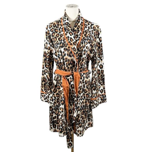 AR Allison Rhea Leopard Print Luxury Cotton Robe | Kimono Style | OSFM - Picture 2 of 11